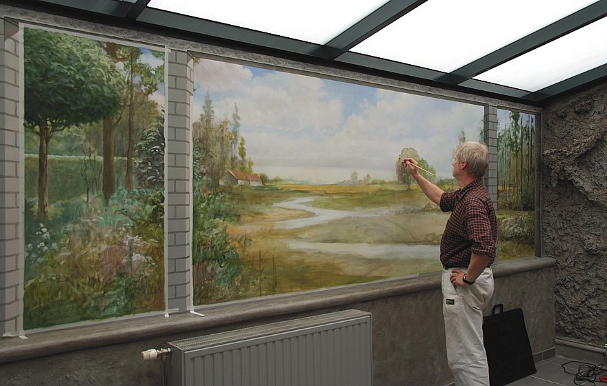 De tuin gaat over in een aangrenzend landschap...