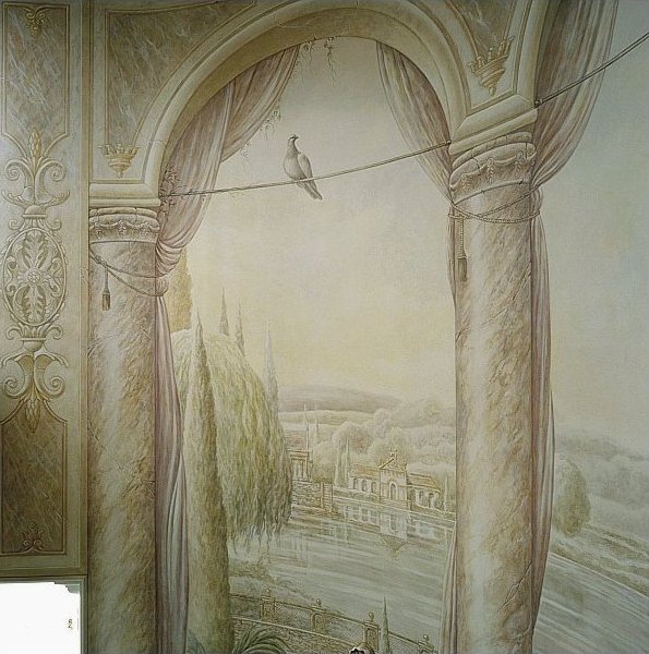 Een ander beeld van de klassieke muurschildering muurschildering