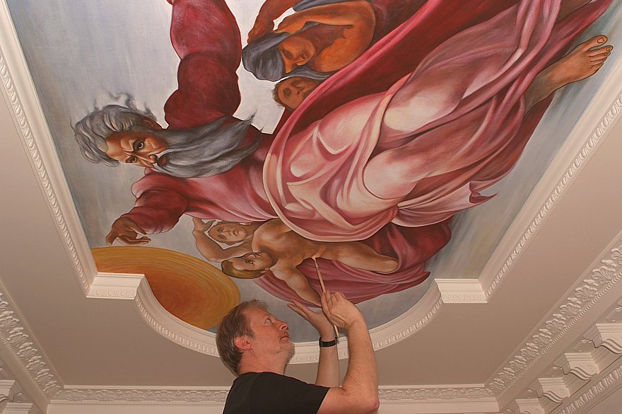 Werkend aan enkele details Michelangelo