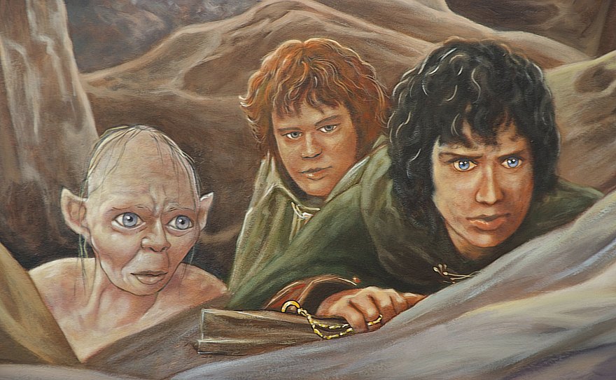 Gollum, Sam en Frodo...