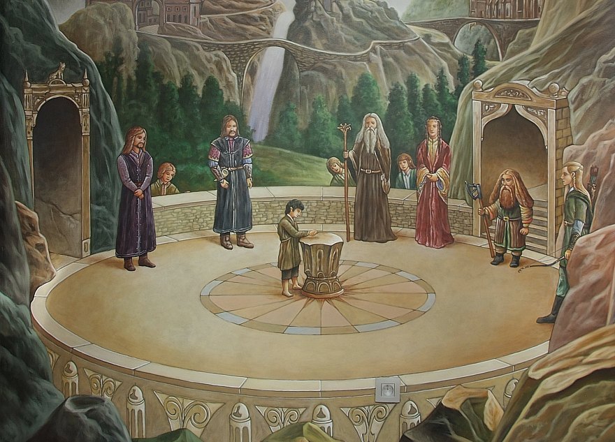 The 9 companions en Elrond...