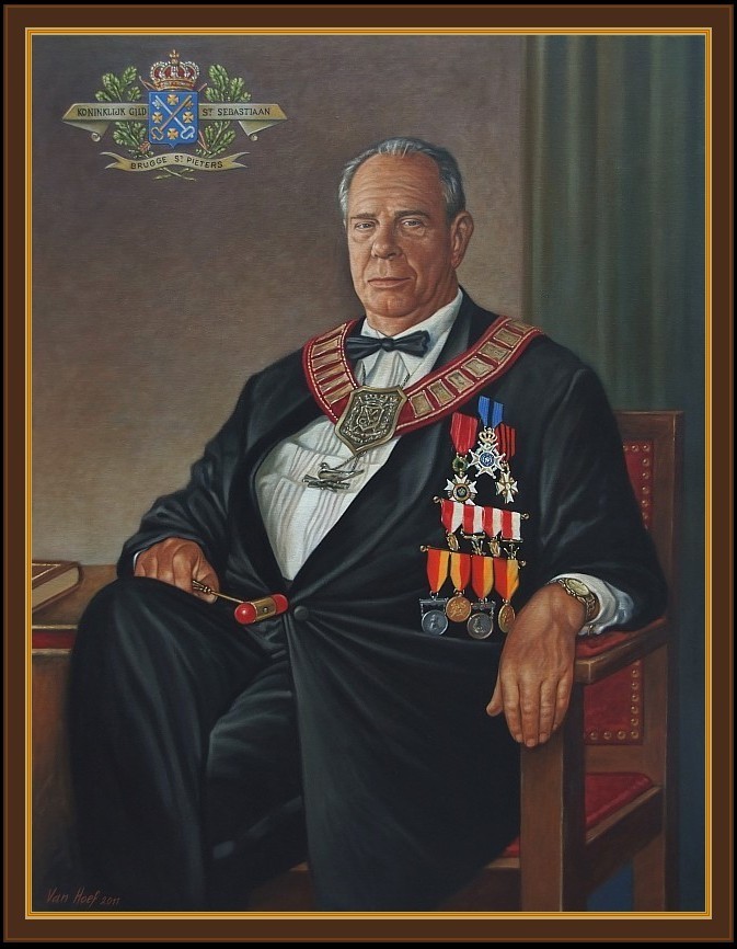 Het afgewerkte portret klaar om in te pakken en te vervoeren naar Brugge voor levering Het afgewerkte portret...